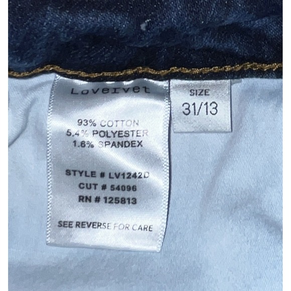 Lovervet By Vervet Jeans 31 Blue High Rise Wide Leg Coastal Stretch Preppy - Picture 5 of 8